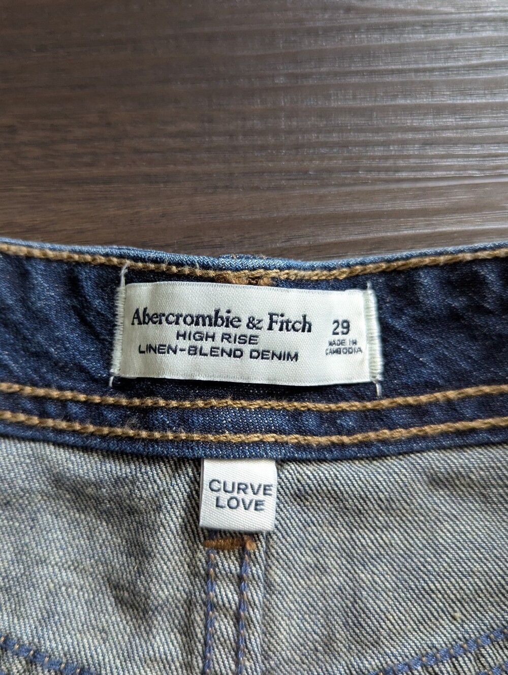 NWT A&F High Rise Linen Blend Denim Shorts 29 Summer Beach 90s Minimalist Style - Picture 5 of 7